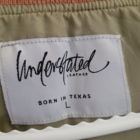 Understated Leather "Cash Only" Bomber - Size Large - Picture 3 of 4